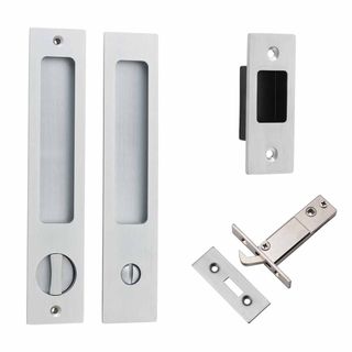 SLIDING DOOR PRIVACY LATCH BRUSHED CHROME
