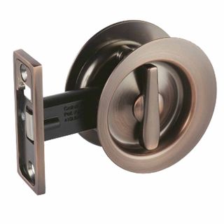 SLIDING DOOR PASSAGE SET AGED BRUSHED COPPER