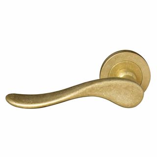 LEVER ON ROSE RUMBLED BRASS
