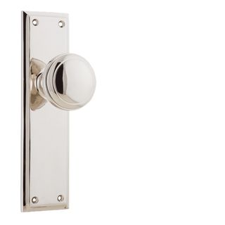 KNOB ON PLATE POLISHED NICKEL