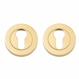 EURO CYLINDER ESCUTCHEONS POLISHED BRASS
