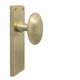 KNOB ON PLATE UNLACQUERED SATIN BRASS