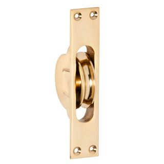 SASH WINDOW PULLEY POLISHED BRASS