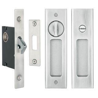 SLIDING DOOR PRIVACY LATCH SATIN NICKEL