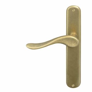LEVER ON PLATE RUMBLED BRASS
