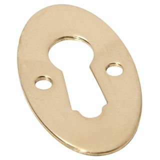 CUPBOARD LOCK ESCUTCHEONS POLISHED BRASS