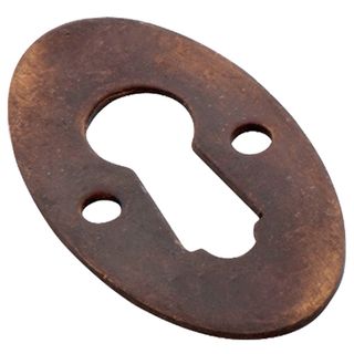 CUPBOARD LOCK ESCUTCHEONS ANTIQUE BRASS