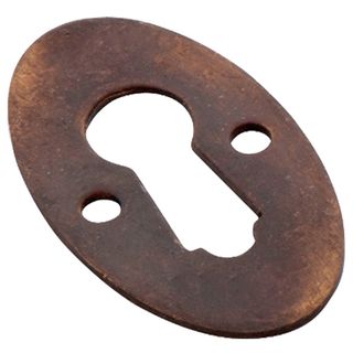 CUPBOARD LOCK ESCUTCHEONS ANTIQUE BRASS