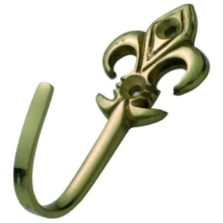 CURTAIN TIE BACK HOOKS POLISHED BRASS