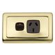 FLAT PLATE SOCKET POLISHED BRASS-BROWN