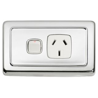 FLAT PLATE SOCKET CHROME PLATE-WHITE