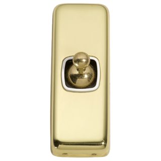 FLAT PLATE TOGGLE RANGE POLISHED BRASS-WHITE