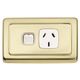 FLAT PLATE SOCKET POLISHED BRASS-WHITE