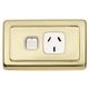 FLAT PLATE SOCKET POLISHED BRASS-WHITE