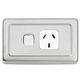 FLAT PLATE SOCKET SATIN CHROME-WHITE