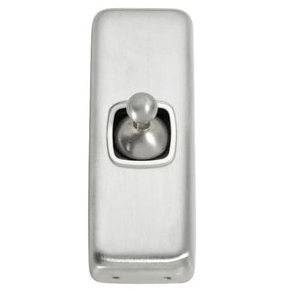 FLAT PLATE TOGGLE SATIN CHROME-WHITE