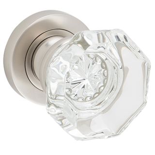 KNOB ON ROSE SATIN NICKEL