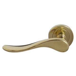 LEVER ON ROSE UNLACQUERED BRASS