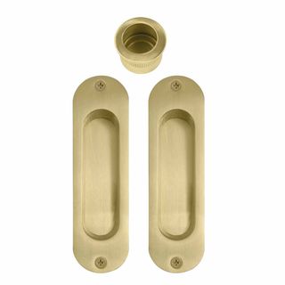 SLIDING DOOR PASSAGE SETS MATT SATIN BRASS