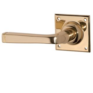 LEVER ON ROSE POLISHED BRASS