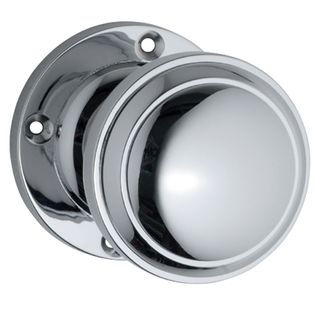 KNOB ON ROSE CHROME PLATE