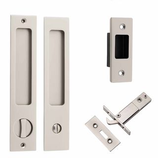 SLIDING DOOR PRIVACY SETS SATIN NICKEL