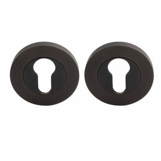 EURO CYLINDER ESCUTCHEONS DARK ROMAN BRASS