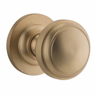 KNOB ON ROSES BRUSHED BRASS