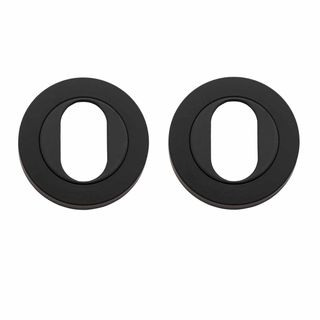 OVAL CYLINDER ESCUTCHEONS MATT BLACK