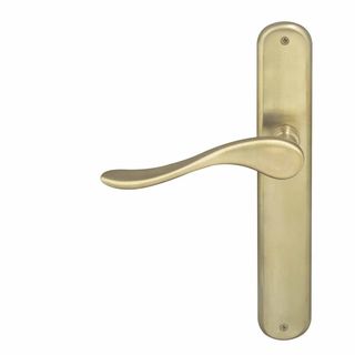 LEVER ON PLATE UNLACQUERED SATIN BRASS
