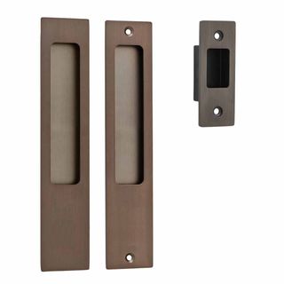 SLIDING DOOR PASSAGE SET SIGNATURE BRASS