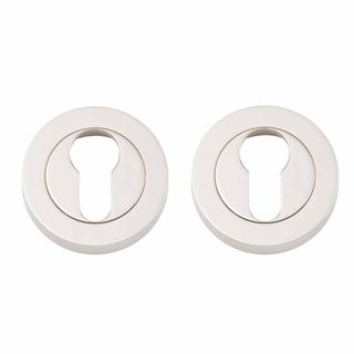 EURO CYLINDER ESCUTCHEONS POLISHED NICKEL