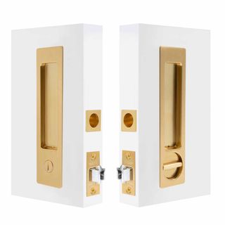 SLIDING DOOR PRIVACY LATCH MATT SATIN BRASS