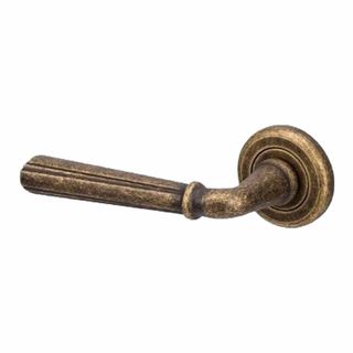 LEVER ON ROSE RUSTIC BRASS