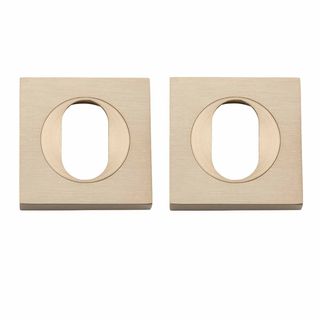 OVAL CYLINDER ESCUTCHEONS BRUSHED BRASS