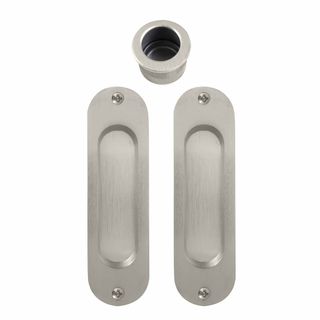 SLIDING DOOR PASSAGE SET BRUSHED NICKEL