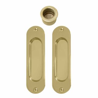 SLIDING DOOR PASSAGE SETS UNLACQUERED BRASS