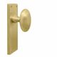 KNOB ON PLATE MATT SATIN BRASS