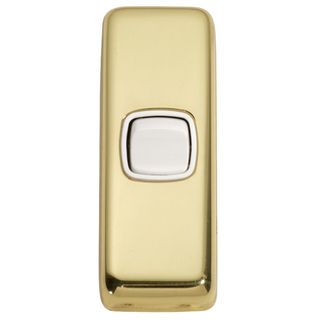 FLAT PLATE ROCKER RANGE POLISHED BRASS-WHITE