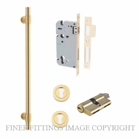 IVER 17147 - 17148 HELSINKI PULL HANDLE LOCK KITSETS BRUSHED GOLD PVD