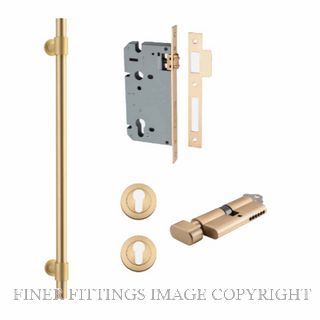 IVER 17147KENTR60KT HELSINKI PULL HANDLE KEY-TURN ENTRANCE LOCK KITSET BRUSHED GOLD PVD