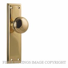 TRADCO 21362 MILTON KNOB ON LONG PLATE UNLACQUERED POLISHED BRASS
