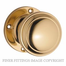 TRADCO 21362 MILTON KNOB ON ROSE UNLACQUERED POLISHED BRASS