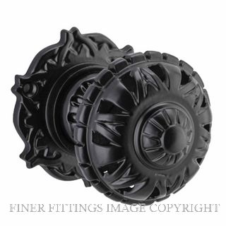 TRADCO 20370 MB DOOR KNOB FILIGREE MATT BLACK