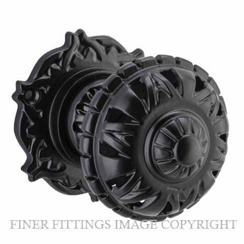 TRADCO 20370 MB DOOR KNOB FILIGREE MATT BLACK