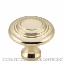 TRADCO 21384 - 21386 DOMED CUPBOARD KNOB UNLACQUERED POLISHED BRASS
