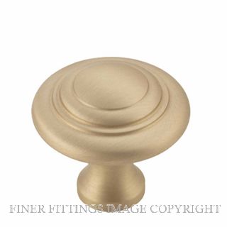 TRADCO 21391 DOMED CUPBOARD KNOB 25MM UNLACQUERED SATIN BRASS