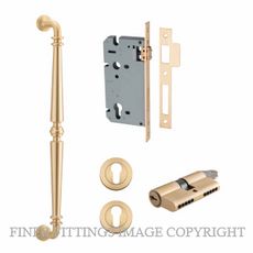 IVER 17101 - 17102 SARLAT PULL HANDLE LOCK KITS BRUSHED GOLD PVD