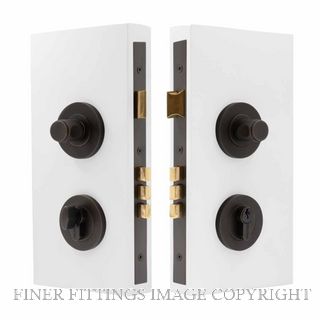 WINDSOR 1550 DRB NIDO DOUBLE TURN LOCK KIT PLAIN DARK ROMAN BRASS