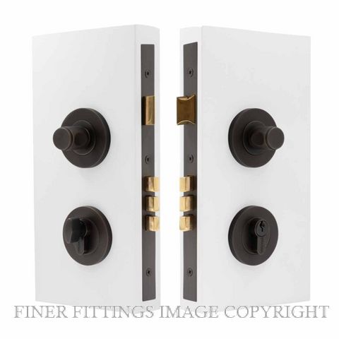WINDSOR 1550 DRB NIDO DOUBLE TURN LOCK KIT PLAIN DARK ROMAN BRASS